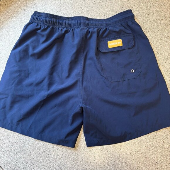 Bamboo Ave Performance Shorts Mens Large L Navy Blue Unlined Stretch Blend - Picture 9 of 16
